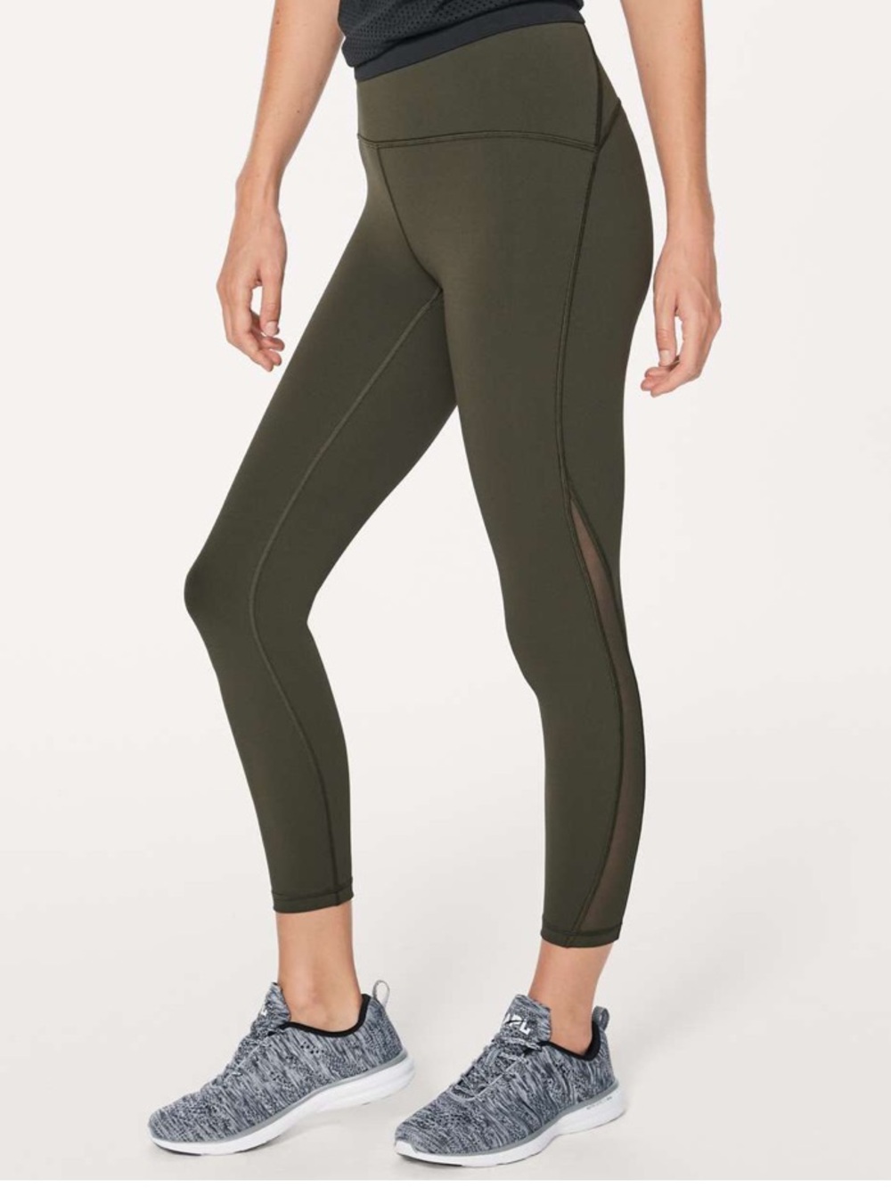 Lululemon Leggings Train Times 7/8 Pant 25" Dark Olive Yoga Gym Athletic Sporty